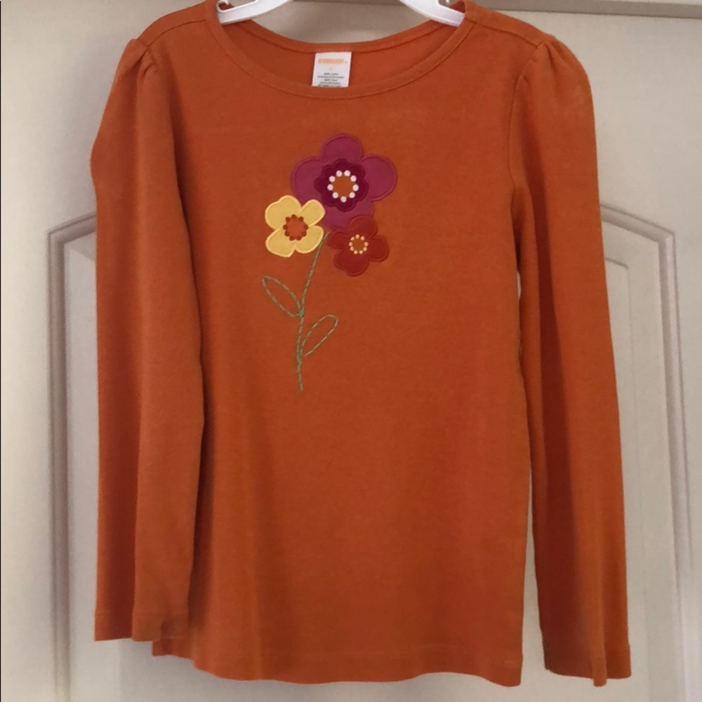 Gymboree long sleeve tee w/ embroidered flowers